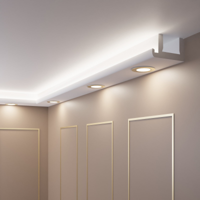 Moderne Stuckleiste LED - 10 Meter + ECKEN OL-51